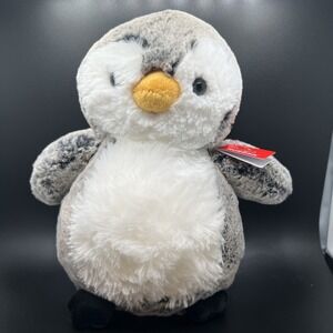 Aurora‎ Snowy Gray Penguin Plush Stuffed Animal 6 Inches Tall, Soft Fluffy NWT